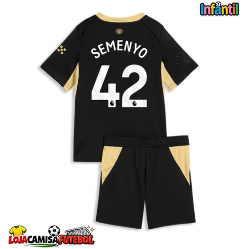 Camisa de Futebol Manchester City Antoine Semenyo #42 Equipamento Secundário Infantil 2026-27 Manga Curta (+ Calças curtas)